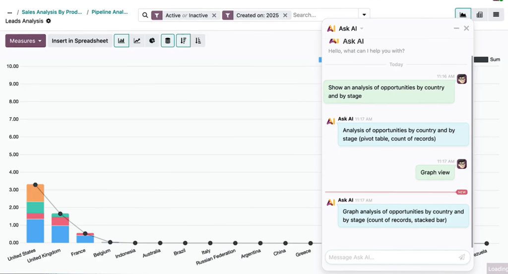 odoo ai performing task/action
